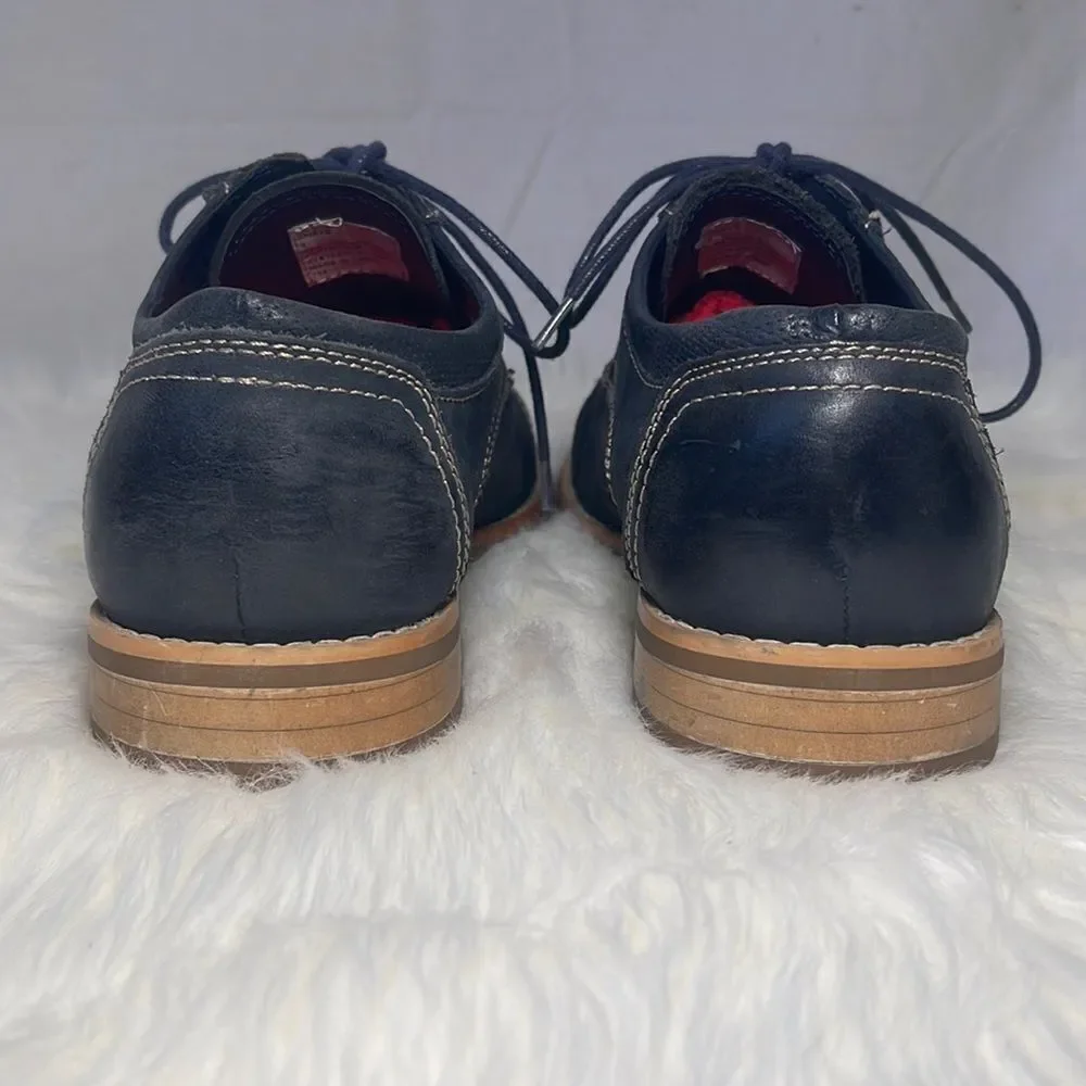 Steve Madden Chay Navy Leather Cap Toe Lace Up Oxfords Sz‎ 9